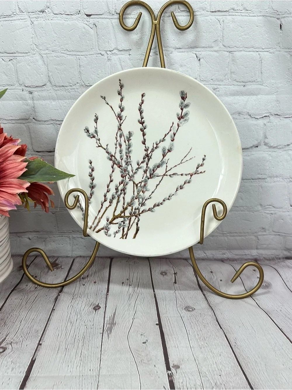 vtg CAN21 by Canonsburg simplicity dinner plate cottage MCM farmhouse ceramic